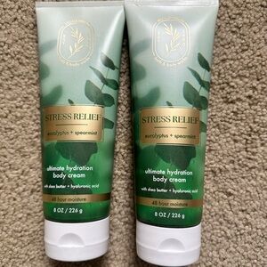 Bath & Body Works Stress Relief Eucalyptus Spearmint Body Cream - Green